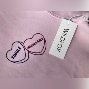Wildfox NWT Light Pink Graphic Sweatshirt Medium Candy Heart Single Pullover